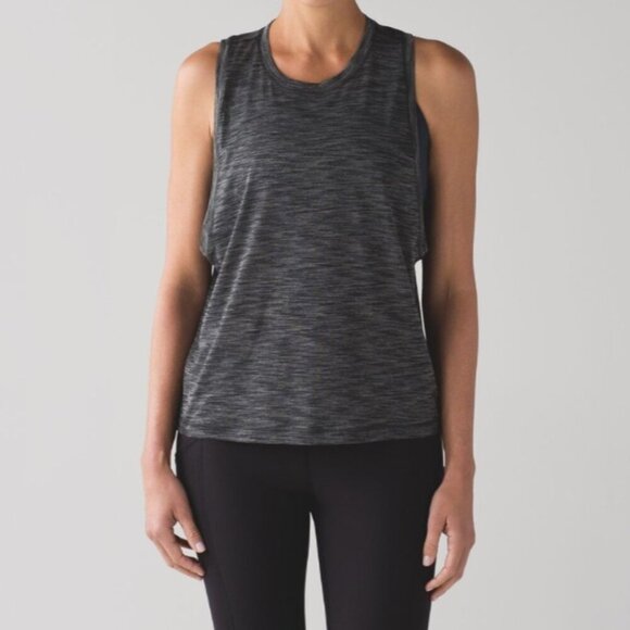 Lululemon Cardio Squad Tank II Heathered Black - Picture 1 of 10